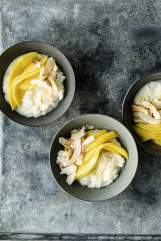 Klebreis mit Zitronengras und Mango Klebreis mit Zitronengras und Mango