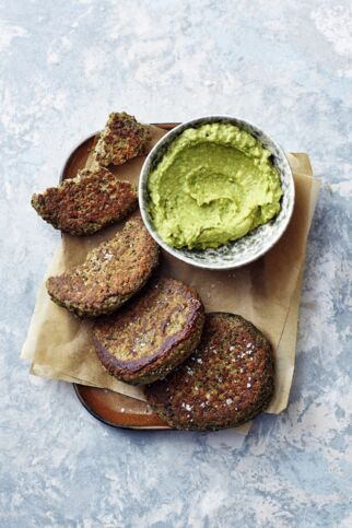 Bohnen-Pattys mit Avocadodip Bohnen-Pattys mit Avocadodip