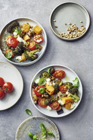 Süßkartoffeln mit Gemüse und Feta Süßkartoffeln mit Gemüse und Feta