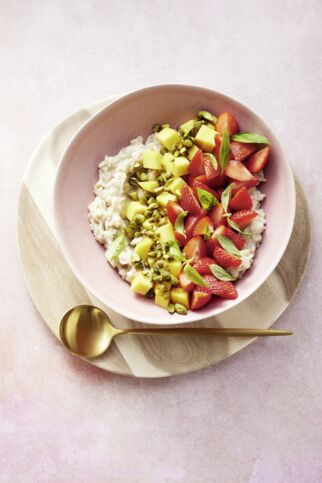 Porridge mit Reisdrink Porridge mit Reisdrink