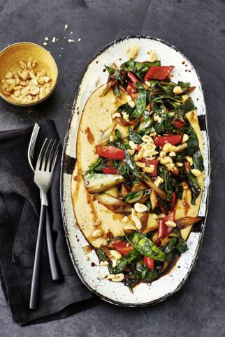 Erdnusspolenta mit Mangold Erdnusspolenta mit Mangold