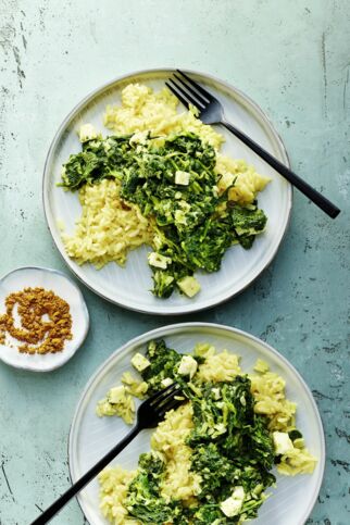 Reis mit Spinat und Mozzarella Reis mit Spinat und Mozzarella