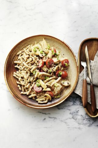 Haferspätzle mit Geschnetzeltem Haferspätzle mit Geschnetzeltem