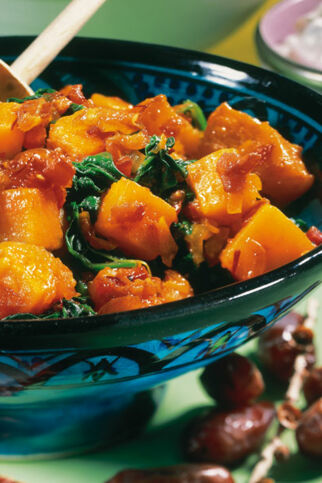 Kürbis mit Datteln und Spinat Kürbis mit Datteln und Spinat