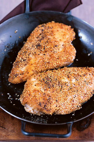 Hähnchenbrustfilets im Sesammantel