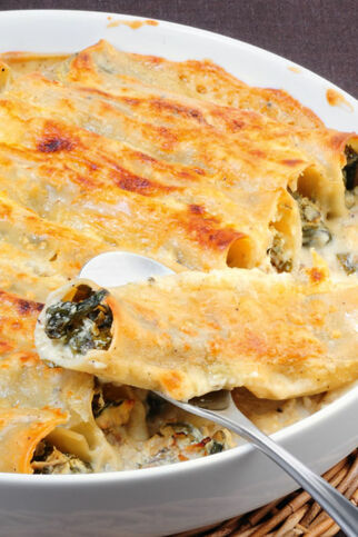 Cannelloni mit Spinat und Pilzen