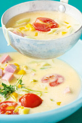 Maissuppe mit Schinken Maissuppe mit Schinken