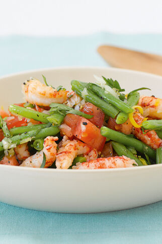 Bohnensalat mit Flusskrebsen Bohnensalat mit Flusskrebsen