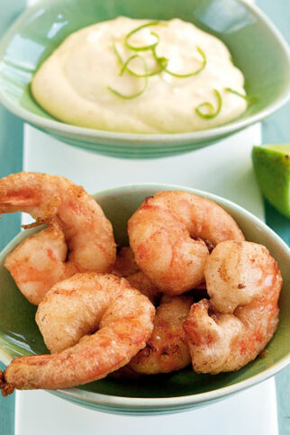 Knusper-Garnelen mit Aïoli-Creme Knusper-Garnelen mit Aïoli-Creme