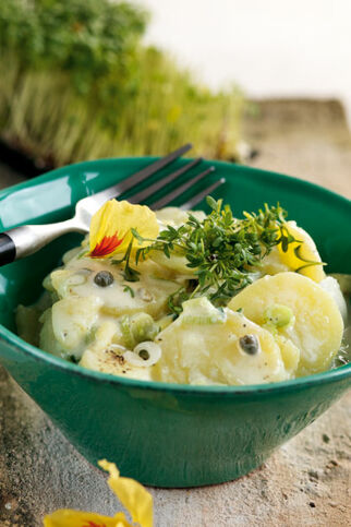 Kartoffelsalat mit Kresse und Kefir