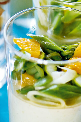 Avocadomousse mit Spargelsalat Avocadomousse mit Spargelsalat