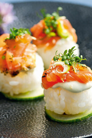 Bunte Sushi-Bällchen