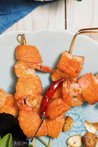 Lachs-Garnelen-Spiesse Lachs-Garnelen-Spiesse