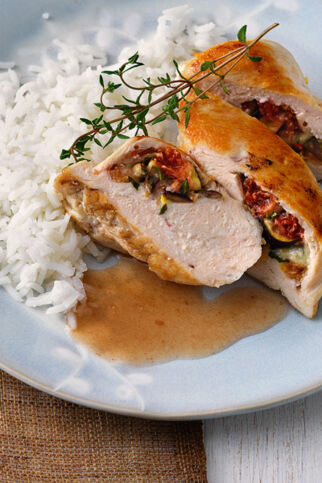 Hähnchenbrust mit Feigen-Mozzarella-Füllung Hähnchenbrust mit Feigen-Mozzarella-Füllung