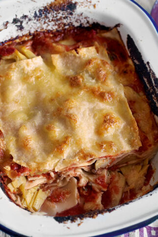 Tomaten-Lasagne mit Sardellen