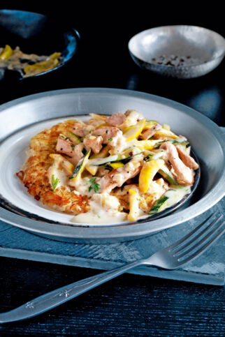 Kalbsgeschnetzeltes mit bunten Zucchini