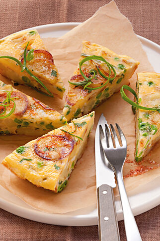 Kartoffel-Tortilla mit Erbsen
