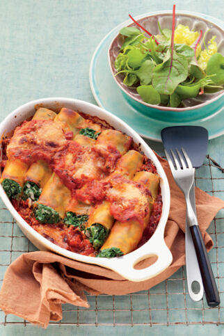Cannelloni mit Spinat-Ricotta-Füllung Cannelloni mit Spinat-Ricotta-Füllung