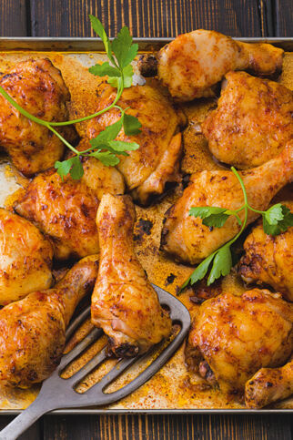 Hähnchenkeulen vom Blech Hähnchenkeulen vom Blech