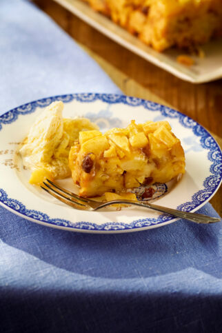 Apfel-Brot-Pudding mit Zimt und Rosinen Apfel-Brot-Pudding mit Zimt und Rosinen