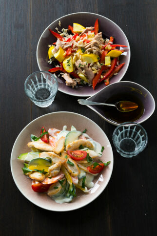 Gelber Zucchinisalat mit Thunfisch