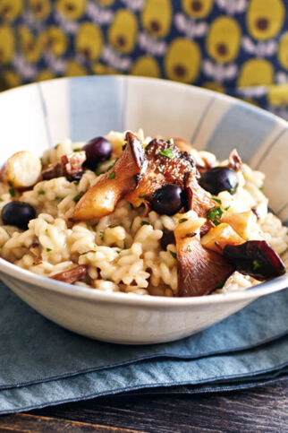 Pilzrisotto mit Heidelbeeren Pilzrisotto mit Heidelbeeren