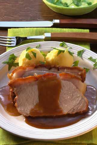 Spanferkel mit Dunkelbiersauce