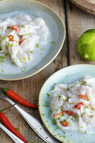Pangasius-Ceviche mit Chili und Kokosmilch