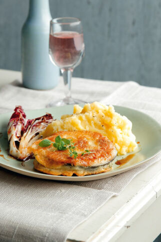Auberginen-Piccata mit Kartoffel-Zitronen-Stampf Auberginen-Piccata mit Kartoffel-Zitronen-Stampf