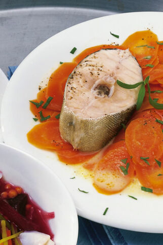 Seelachs mit Möhrengemüse Seelachs mit Möhrengemüse