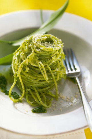Spaghetti mit Bärlauchpesto Spaghetti mit Bärlauchpesto