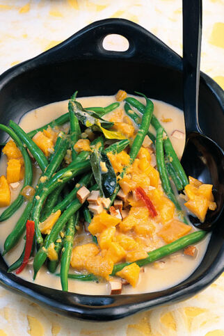 Bohnen und Mango mit Räuchertofu Bohnen und Mango mit Räuchertofu