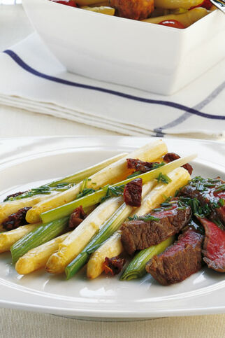 Bratspargel mit Rumpsteak
