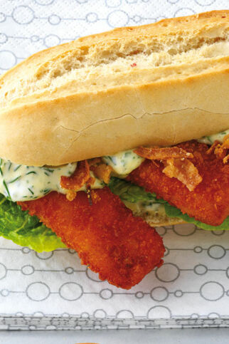 Fischstäbchen-Hotdog Fischstäbchen-Hotdog