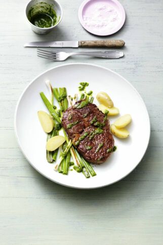 Rindersteak mit Bärlauchöl Rindersteak mit Bärlauchöl