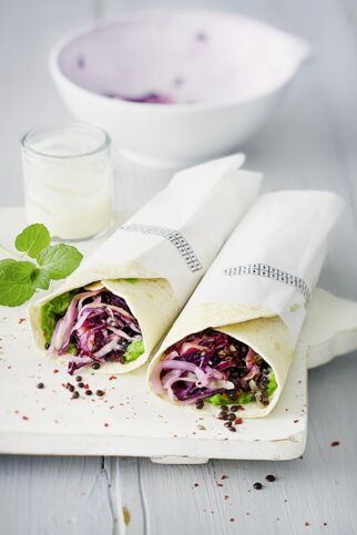 Wraps mit Linsen und Kohl Wraps mit Linsen und Kohl
