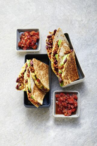 Quesadillas mit Sonnenblumenhack Quesadillas mit Sonnenblumenhack