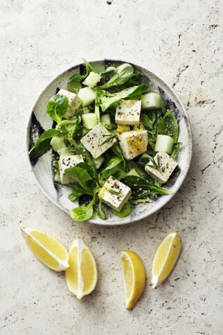 Melonensalat mit Zitronentofu