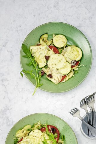 Schichtpfanne mit Käse