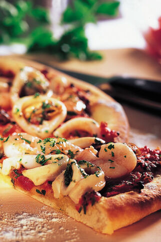 Pizza ai frutti die mare - Pizza mit Meeresfrüchten