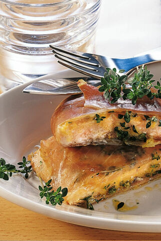 Lachsfilet mit Schinken