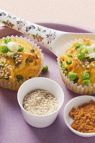 Curry-Erbsen-Muffins Curry-Erbsen-Muffins