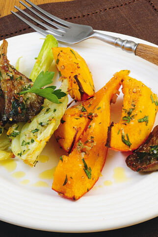 Ofengemüse mit Kürbis und Fenchel Ofengemüse mit Kürbis und Fenchel