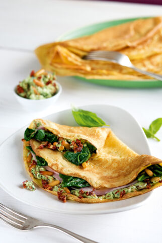 Schinken-Spinat-Pfannkuchen