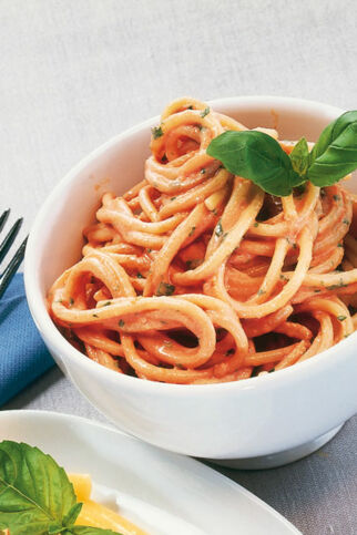 Spaghetti mit Tomatenquark Spaghetti mit Tomatenquark
