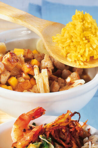 Curryreis mit Pute und Früchten Curryreis mit Pute und Früchten