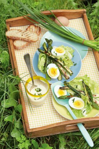 Blattsalat mit gebratenem Spargel Blattsalat mit gebratenem Spargel