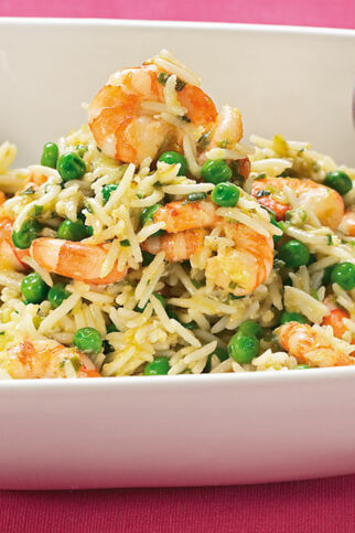 Erbsen-Reis mit Shrimps Erbsen-Reis mit Shrimps
