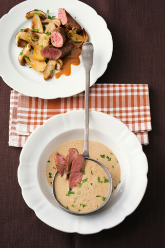 Maronensuppe mit Ente Maronensuppe mit Ente