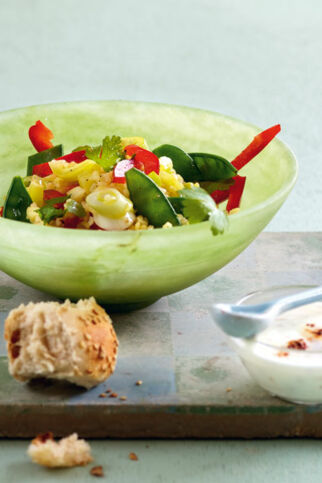 Bulgursalat mit Zuckerschoten Bulgursalat mit Zuckerschoten